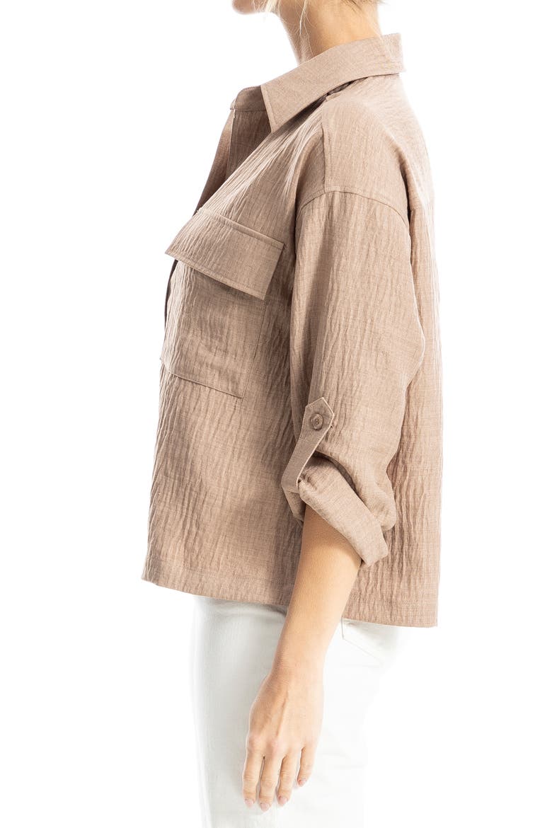 Collared Textured Shirt, Alternate, color, MUSHROOM