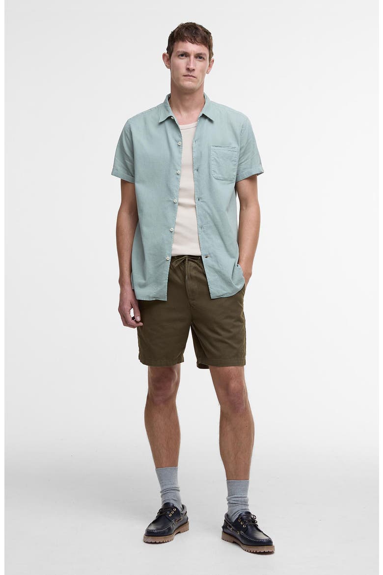 Nelson Garment Dye Cotton & Linen Camp Shirt, Alternate, color, PALE APPLE