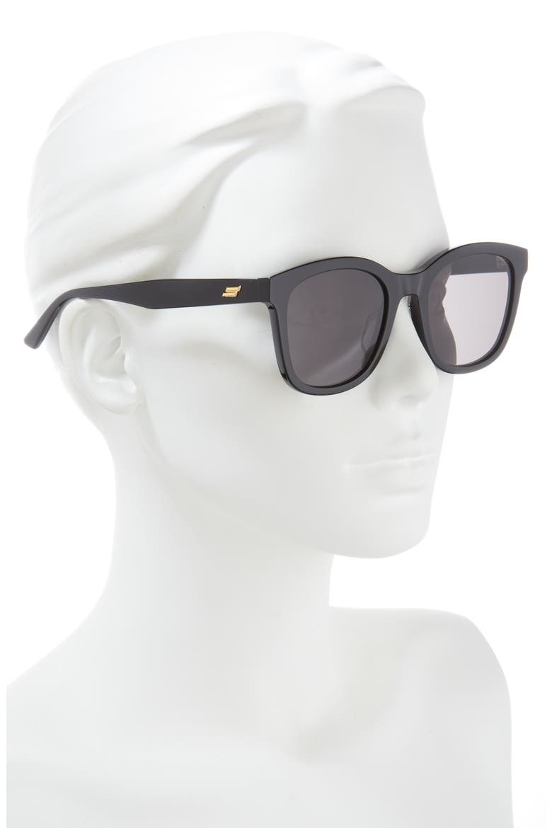 54mm Round Oval Sunglasses, Alternate, color, BLACK BLACK GREY