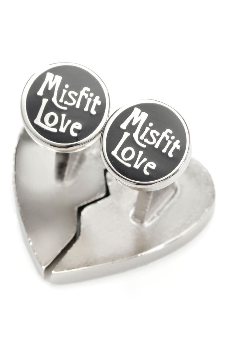 Cufflinks, Inc. Jack & Sally Simply Meant To Be Cuff Links, Alternate, color, Silver