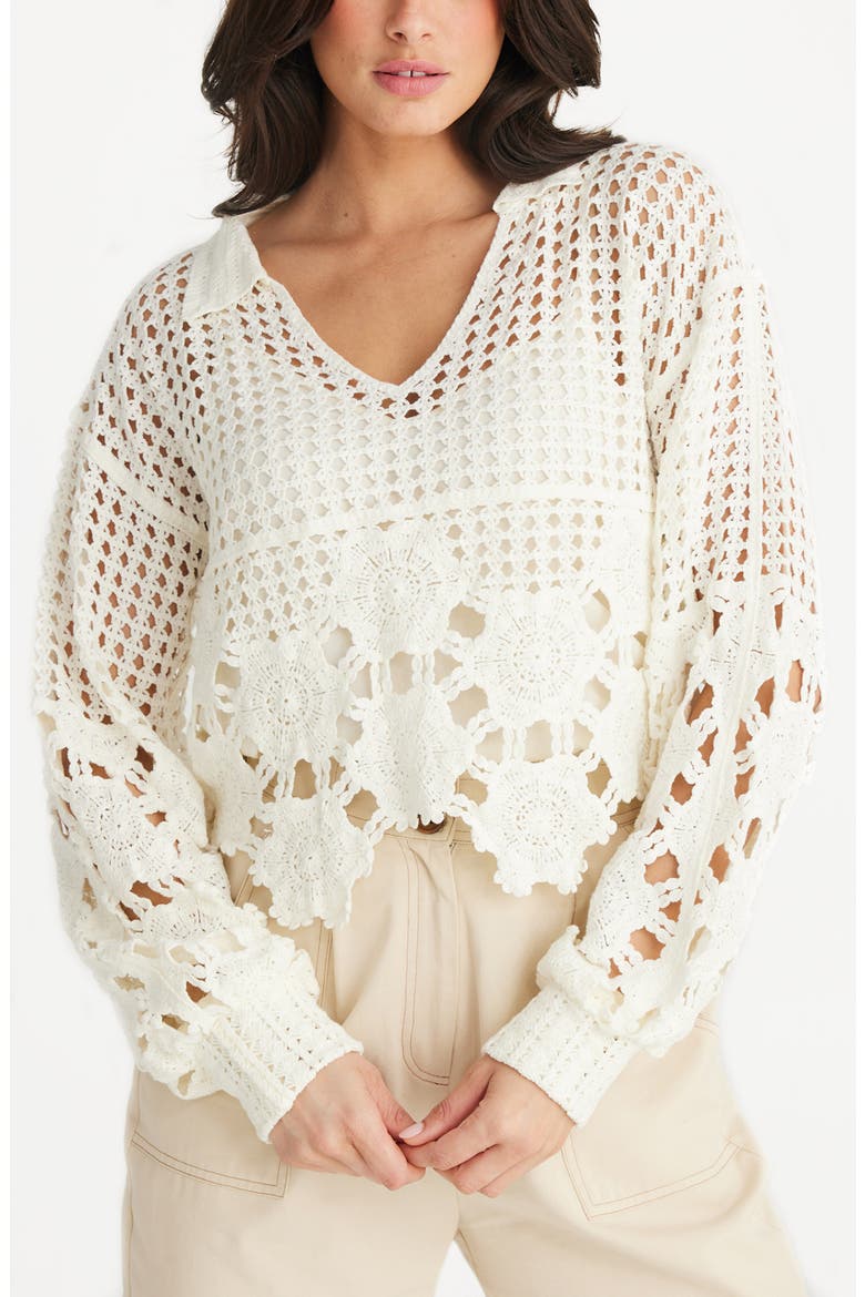Pixie Open Stitch Top, Alternate, color, OFF WHITE