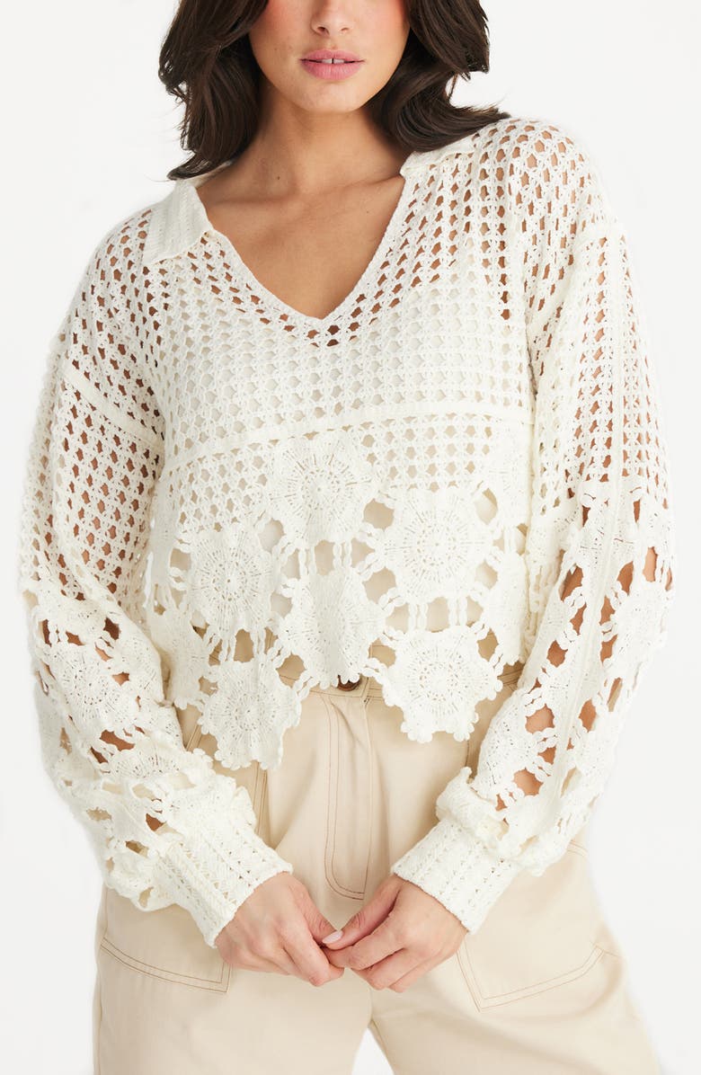 Talisman the Label Pixie Open Stitch Top, Alternate, color, Off White