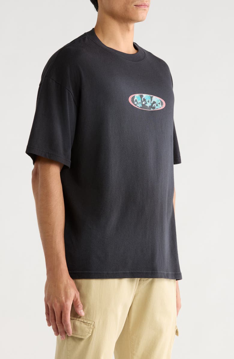 PacSun Digi Skulls Cotton Graphic T-Shirt, Alternate, color, Black