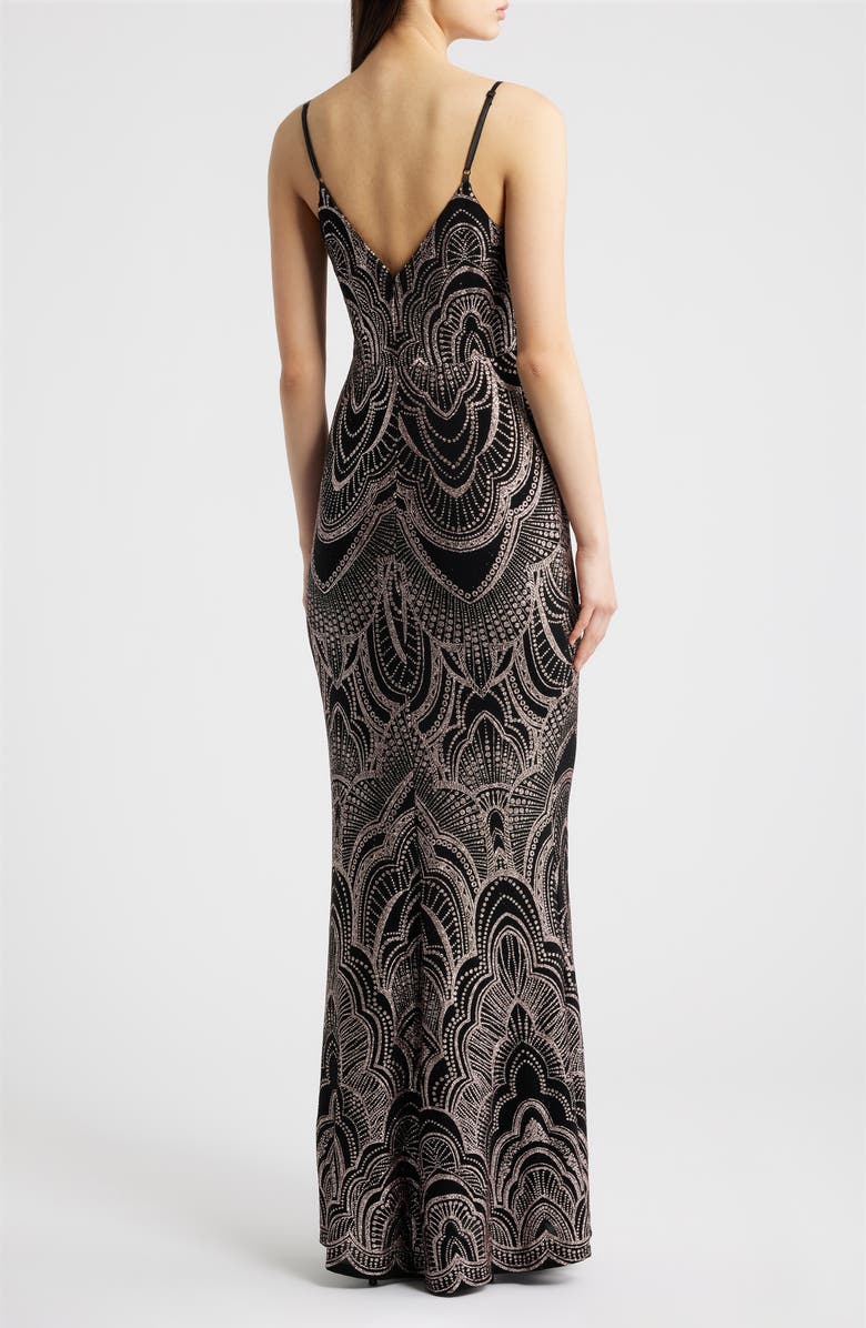 Jump Apparel Glitter Sleeveless Gown, Alternate, color, 