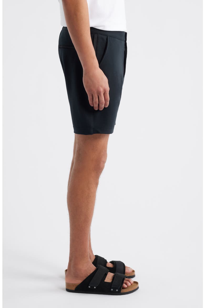Liam Flat Front Knit Shorts, Alternate, color, BLACK