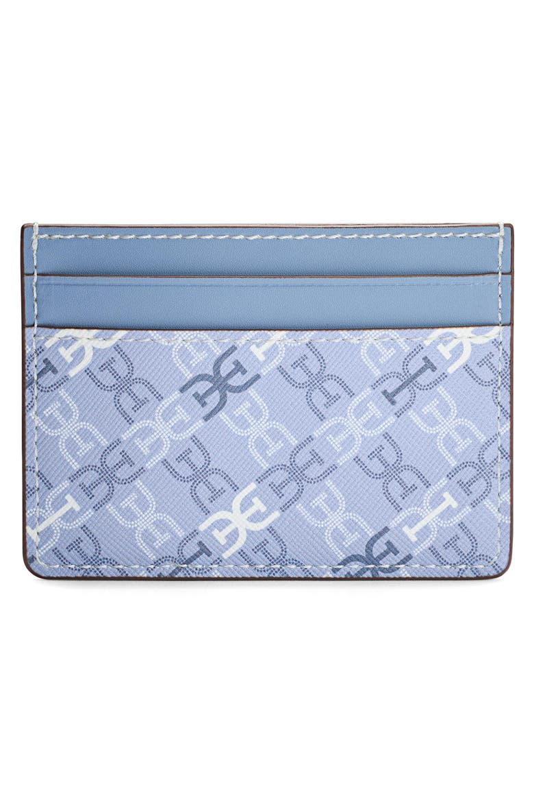 Harper Monogram Faux Leather Card Case, Alternate, color, POWDER BLUE
