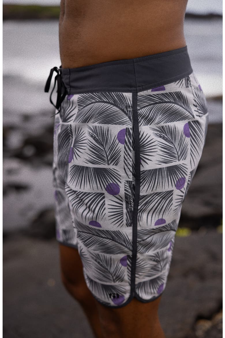 Island Hopper Board Shorts, Alternate, color, HEATHER GREY PINSTRIPE