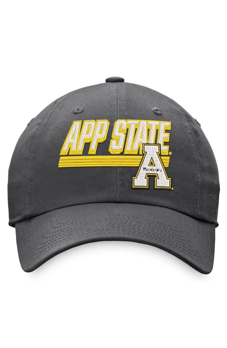 TOP OF THE WORLD Men's Top of the World Charcoal Appalachian State Mountaineers Slice Adjustable Hat, Alternate, color, Charcoal