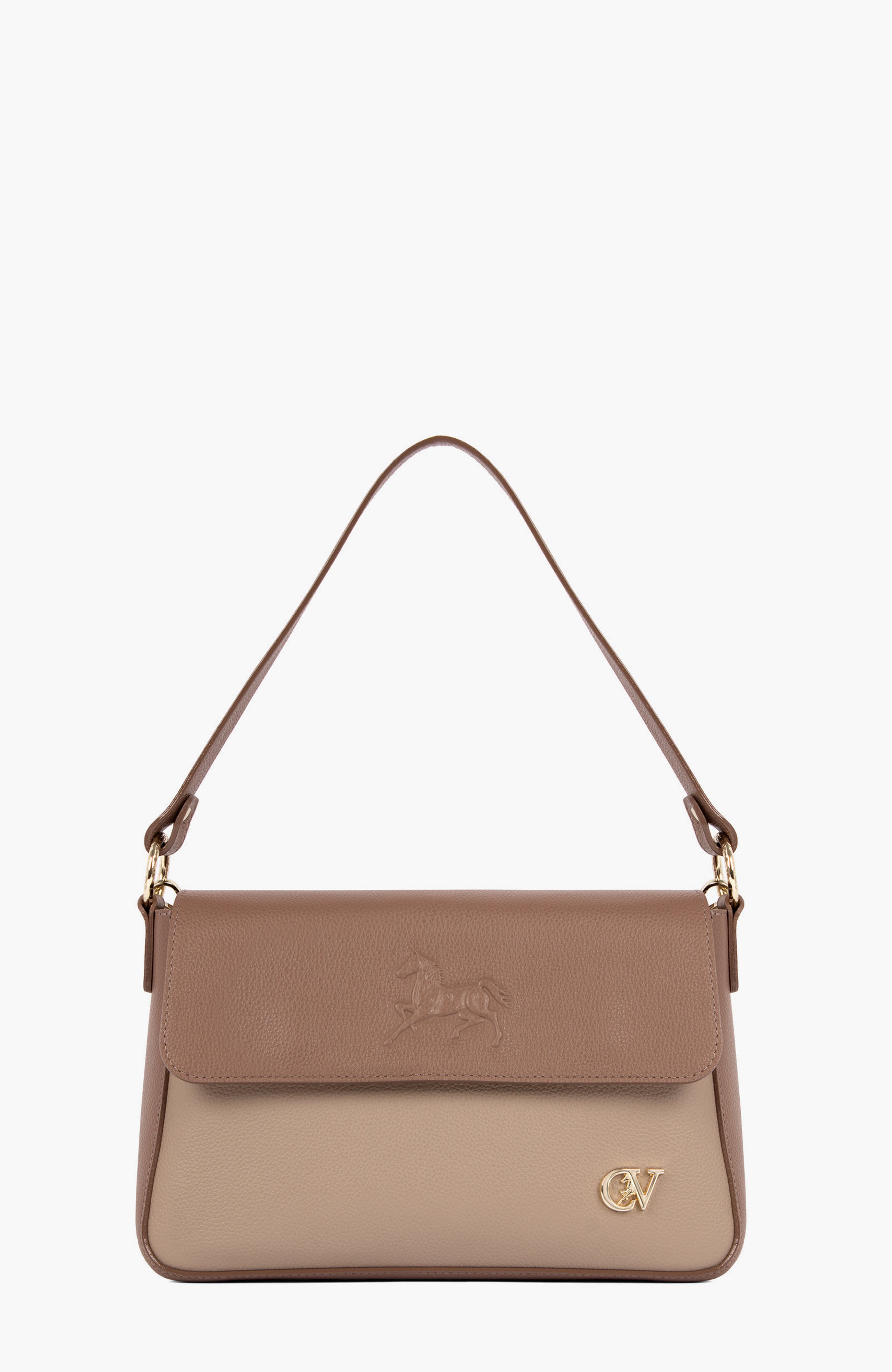 Signature CV By Cavalinho Leather Shoulder Bag 642, Main, color, Sand / Beige