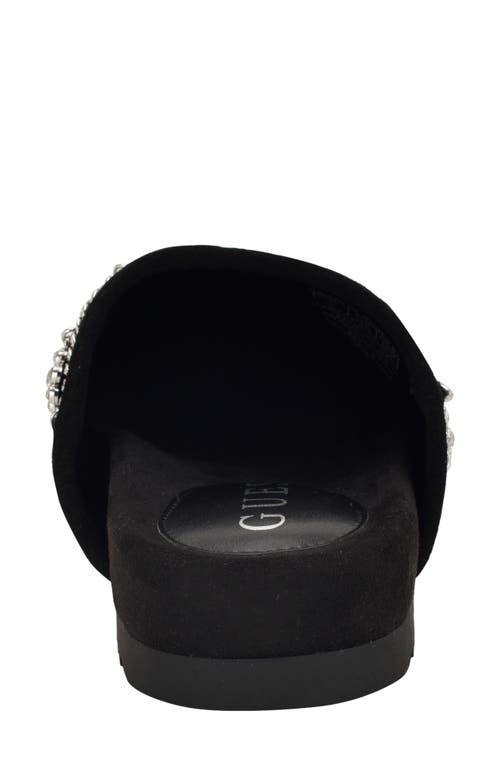 Guess Gavyn Logo Embossed Faux Fur Clog In Black