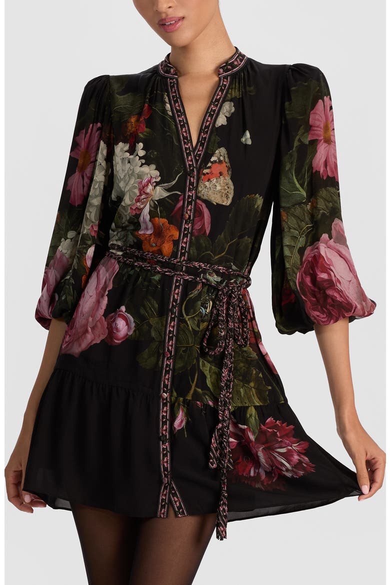 Antonette Floral Print Minidress, Main, color, BE STILL