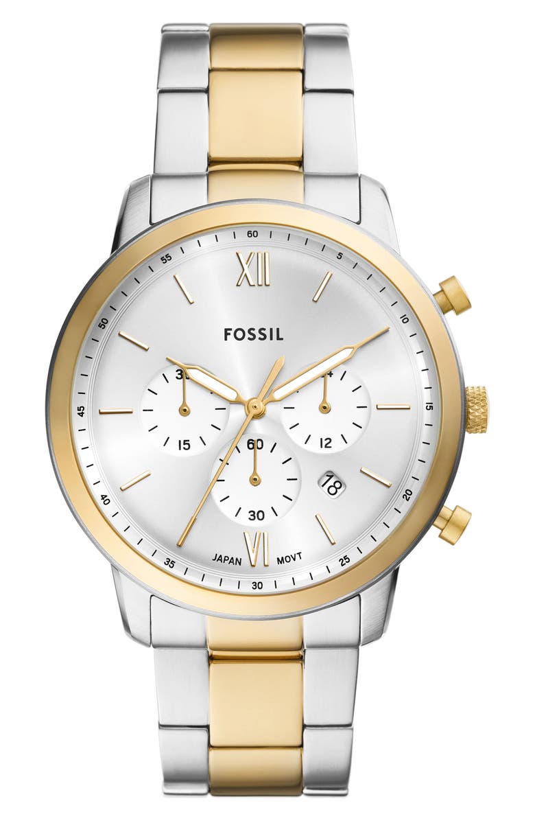 Fossil Neutra Chronograph Bracelet Watch, 44mm, Main, color, Two Tone