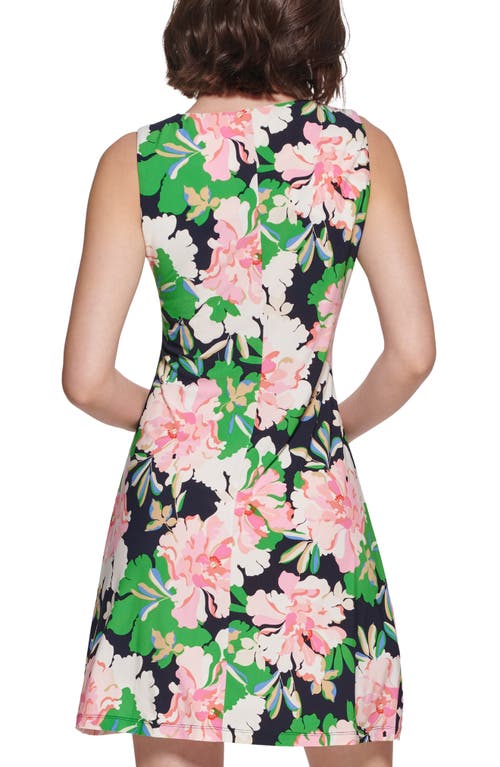 Tommy Hilfiger Sleeveless Floral Shift Dress In Sky Capt M