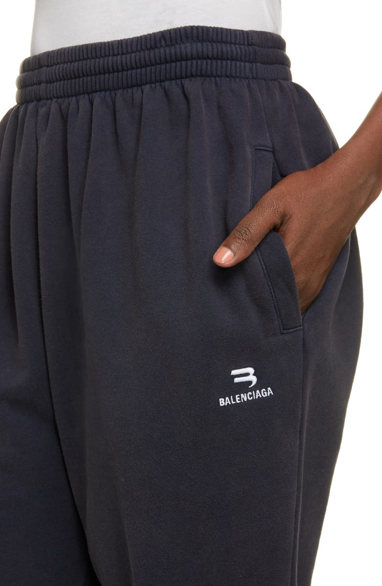 Balenciaga Sporty B Logo Organic Cotton Joggers, Alternate, color, 