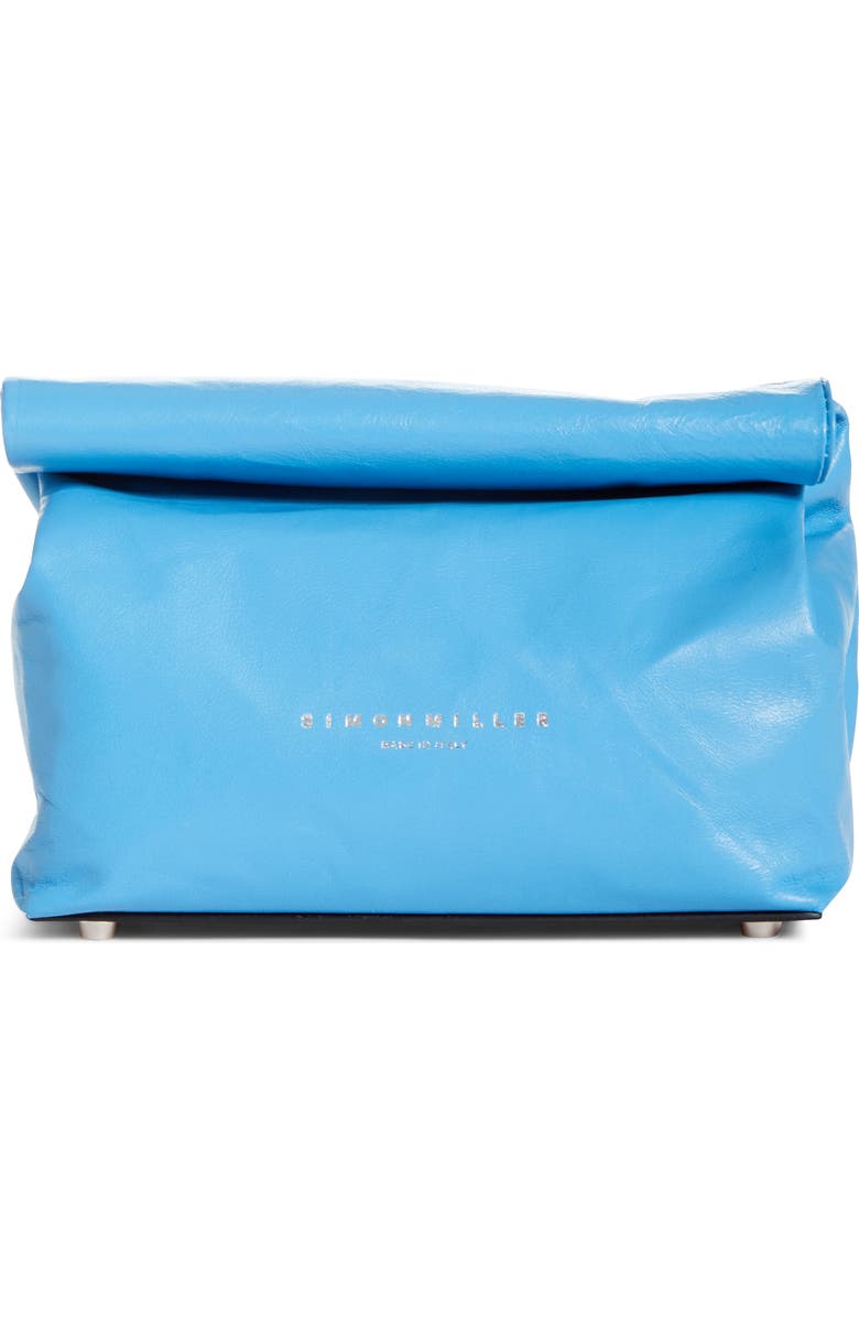 Simon Miller Lunchbag Leather Roll Top Clutch, Main, color,