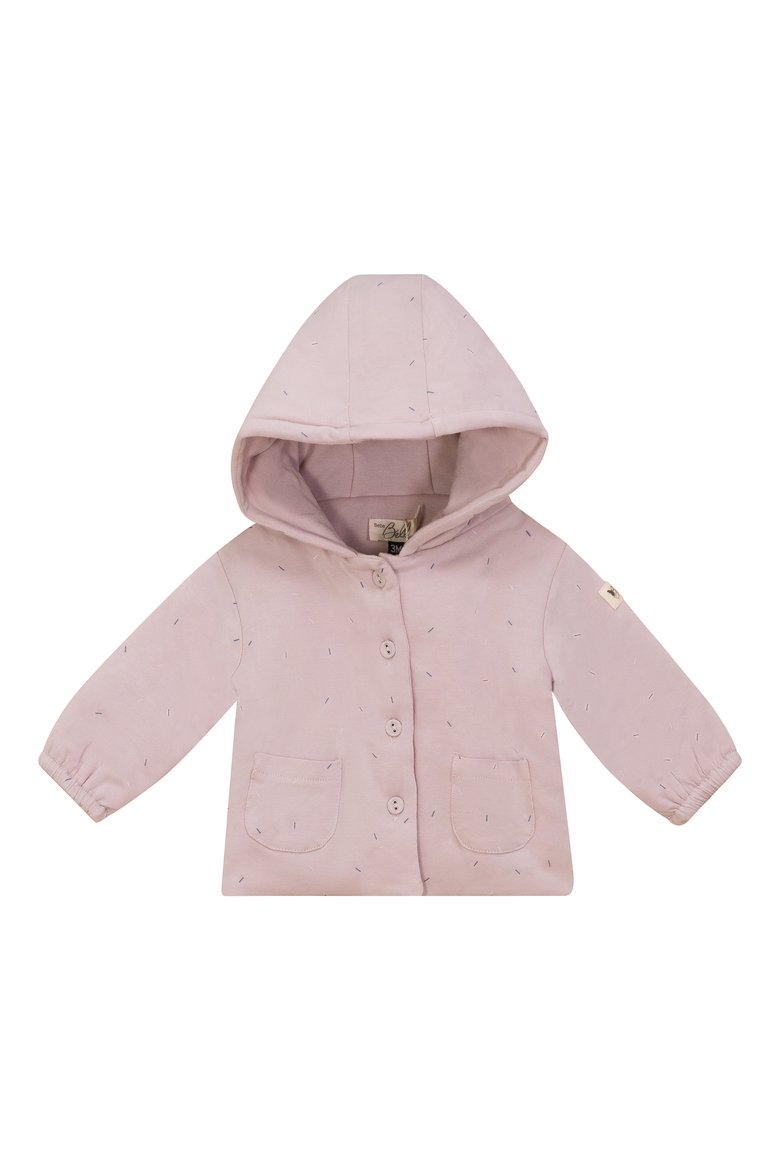 Sprinkle Print Puffy Hood Jacket, Main, color, Primrose