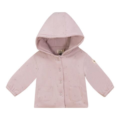 Sprinkle Print Puffy Jacket - Hooded Baby Unisex, Jersey Knit