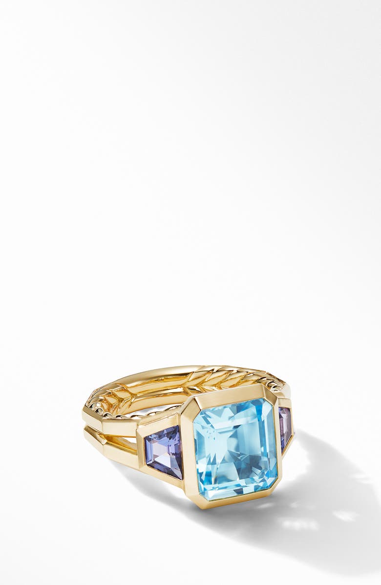 David Yurman Novella 3-Stone Ring in 18K Yellow Gold, Main, color, 