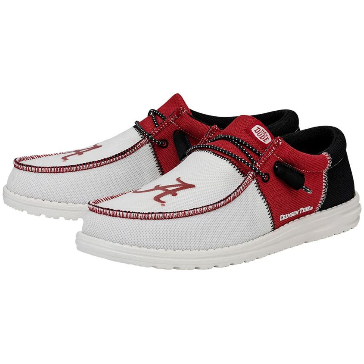 Hey Dude Men's Crimson/Black Alabama Crimson Tide Wally Casual Shoes, Alternate, color, 