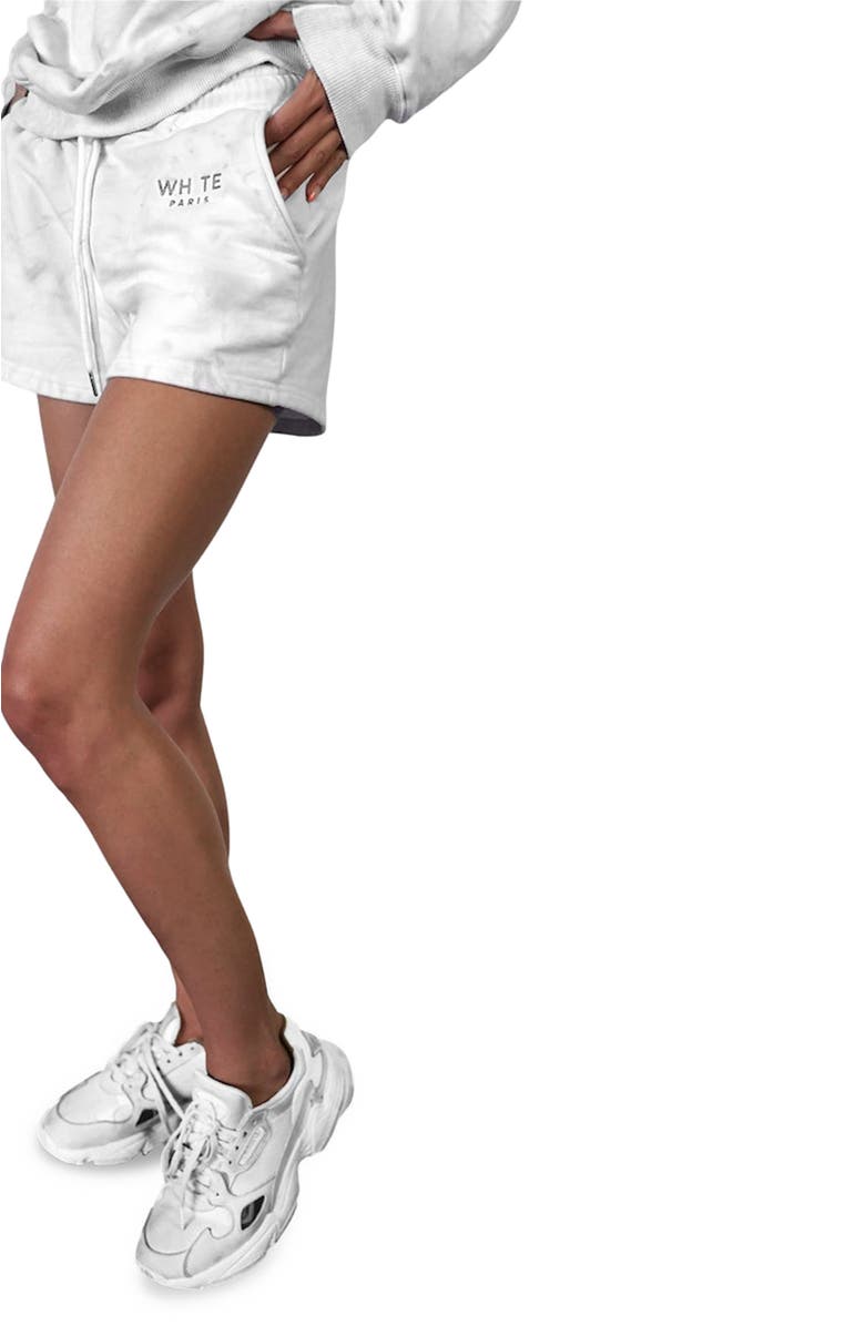 Blvck Whte Tie & Dye Short, Alternate, color, White