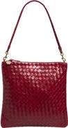 Clare V. Foldover Woven Leather Clutch