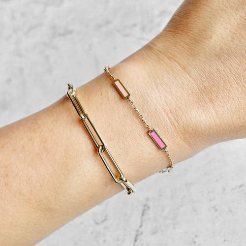 The Lovery Fine Jewelry Pink Mixed Bar Chain Bracelet