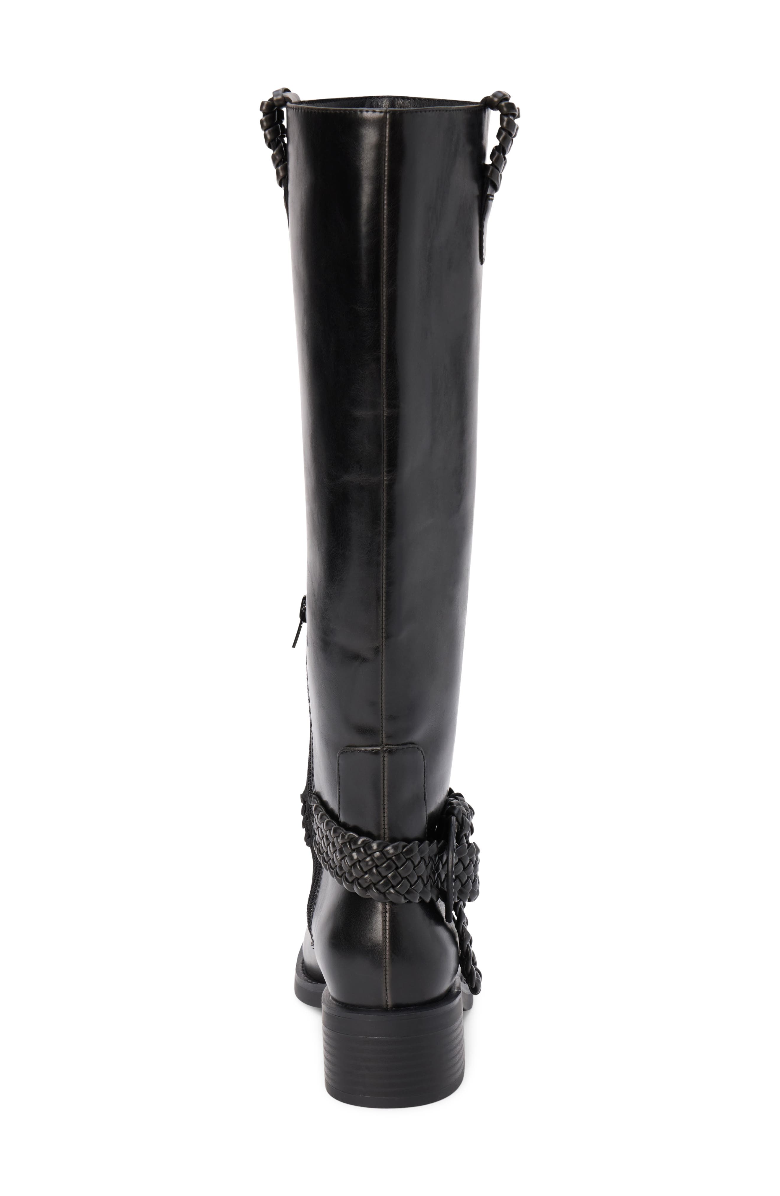 Cheyenne Faux Leather Boot, Alternate, color, BLACK