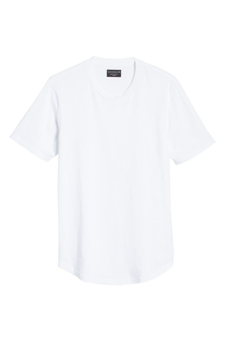 Scallop Slub Crewneck T-Shirt, Alternate, color, WHITE