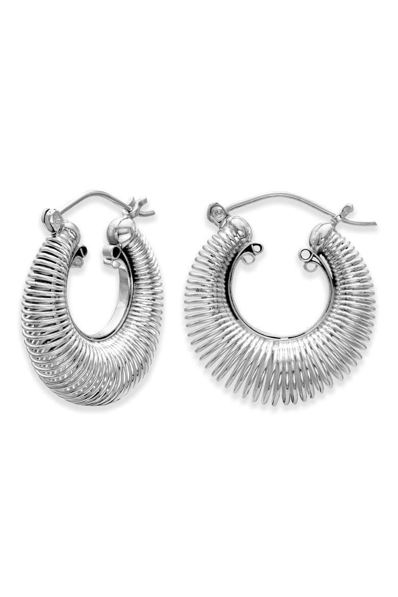 Spiral Hoop Earrings, Main, color, SILVER