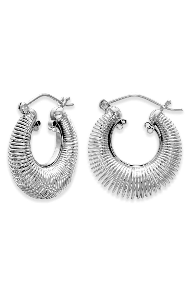 SAMUEL B. Spiral Hoop Earrings, Main, color, Silver