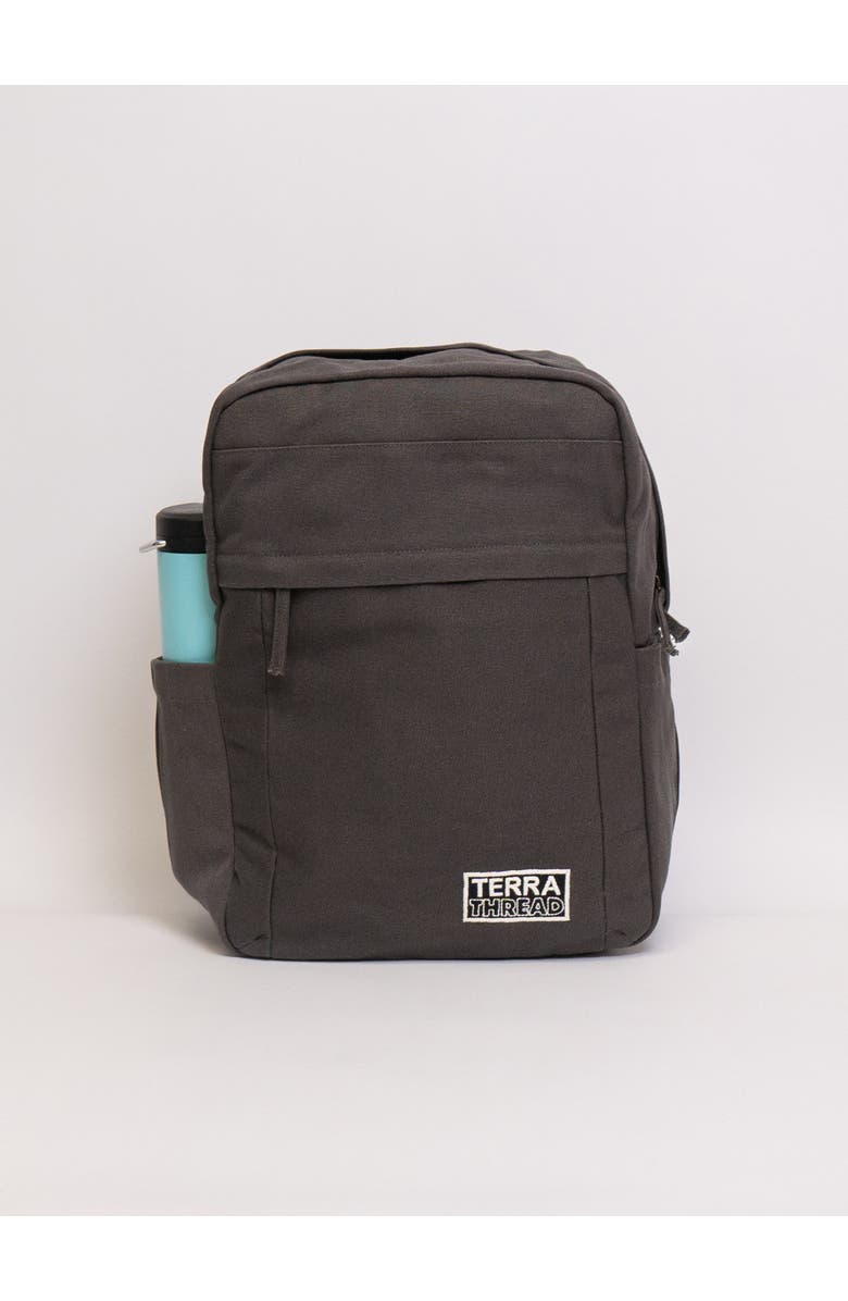Terra Thread Organic Cotton Backpack, Main, color, Charcoal Grey
