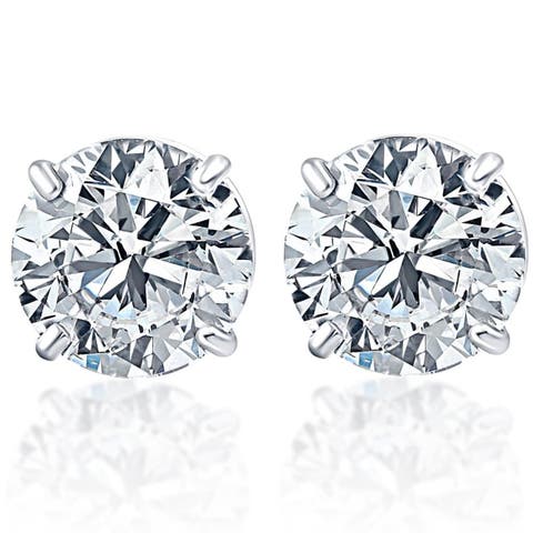1 - 3 Ct T.W. Lab Grown Round Diamond Studs in 14k White, Yellow, or Gold