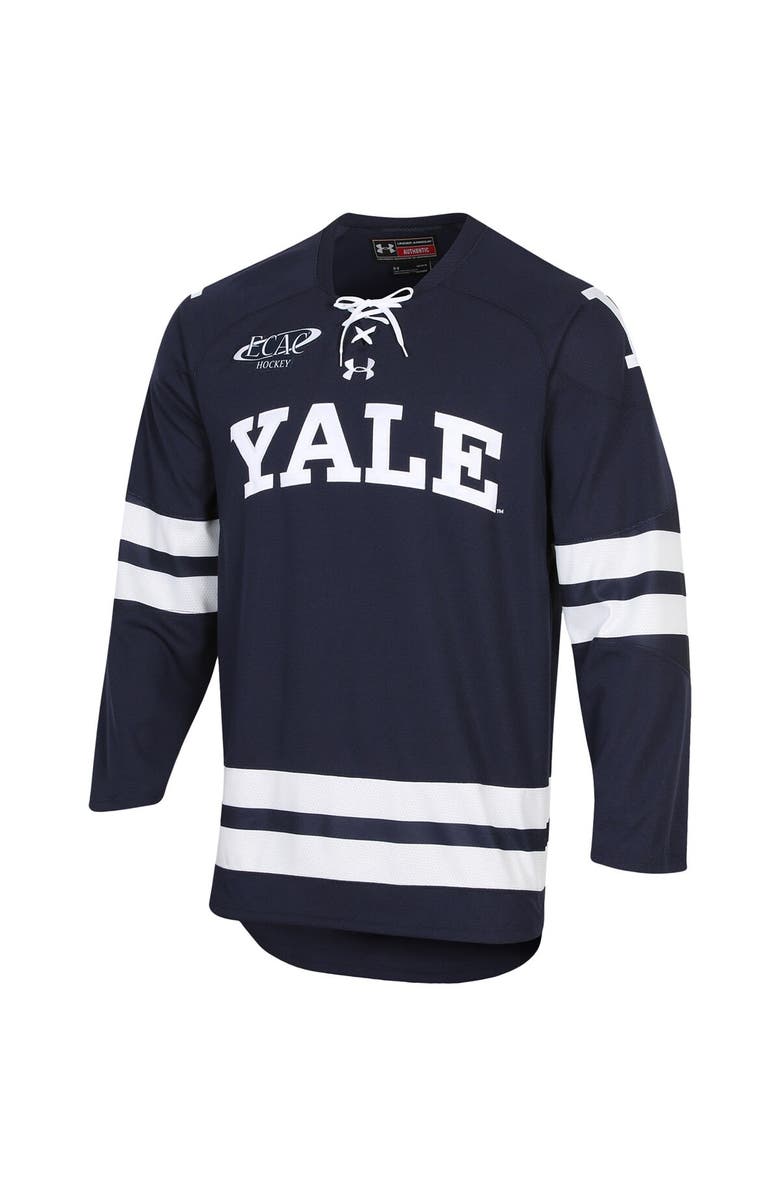 Under Armour Men's Under Armour Navy Yale Bulldogs UA Replica Hockey Jersey, Alternate, color, 