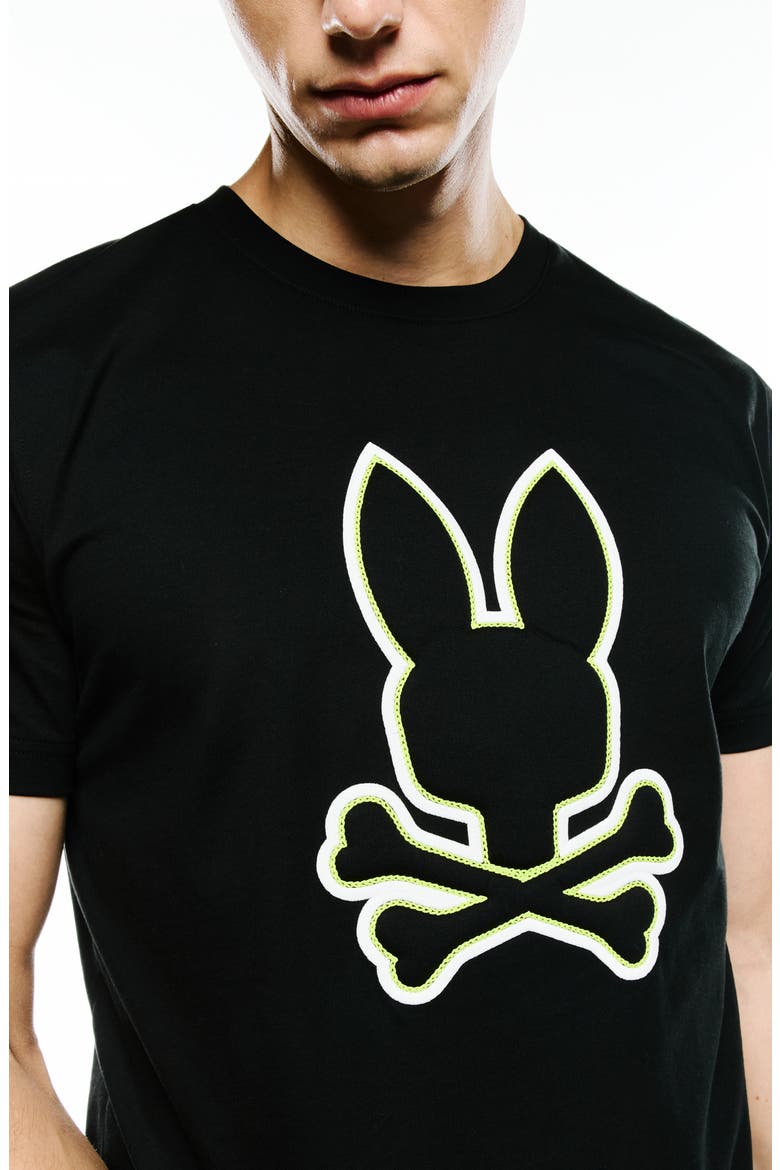Bruno Embroidered Cotton Graphic T-Shirt, Alternate, color, BLACK