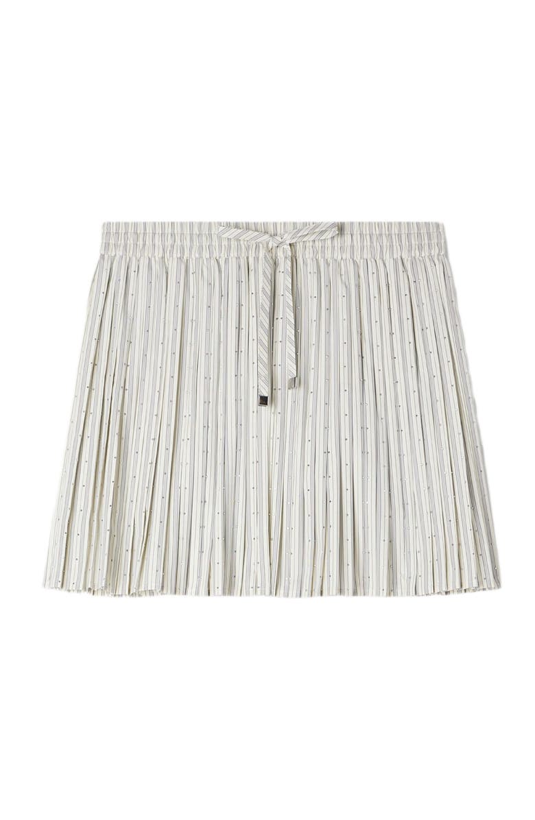 SANDRO Short rhinestone striped skirt, Alternate, color, Ecru