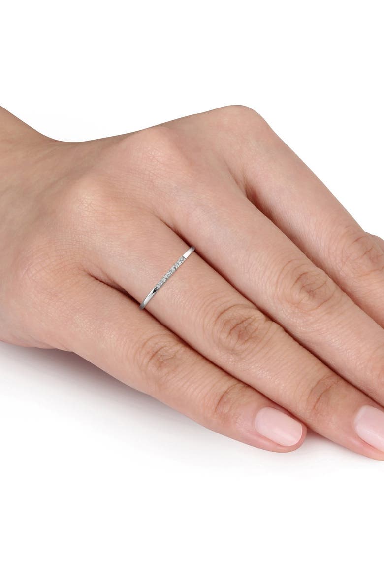 10K White Gold Slim Diamond Ring - 0.04 ctw, Alternate, color, SILVER