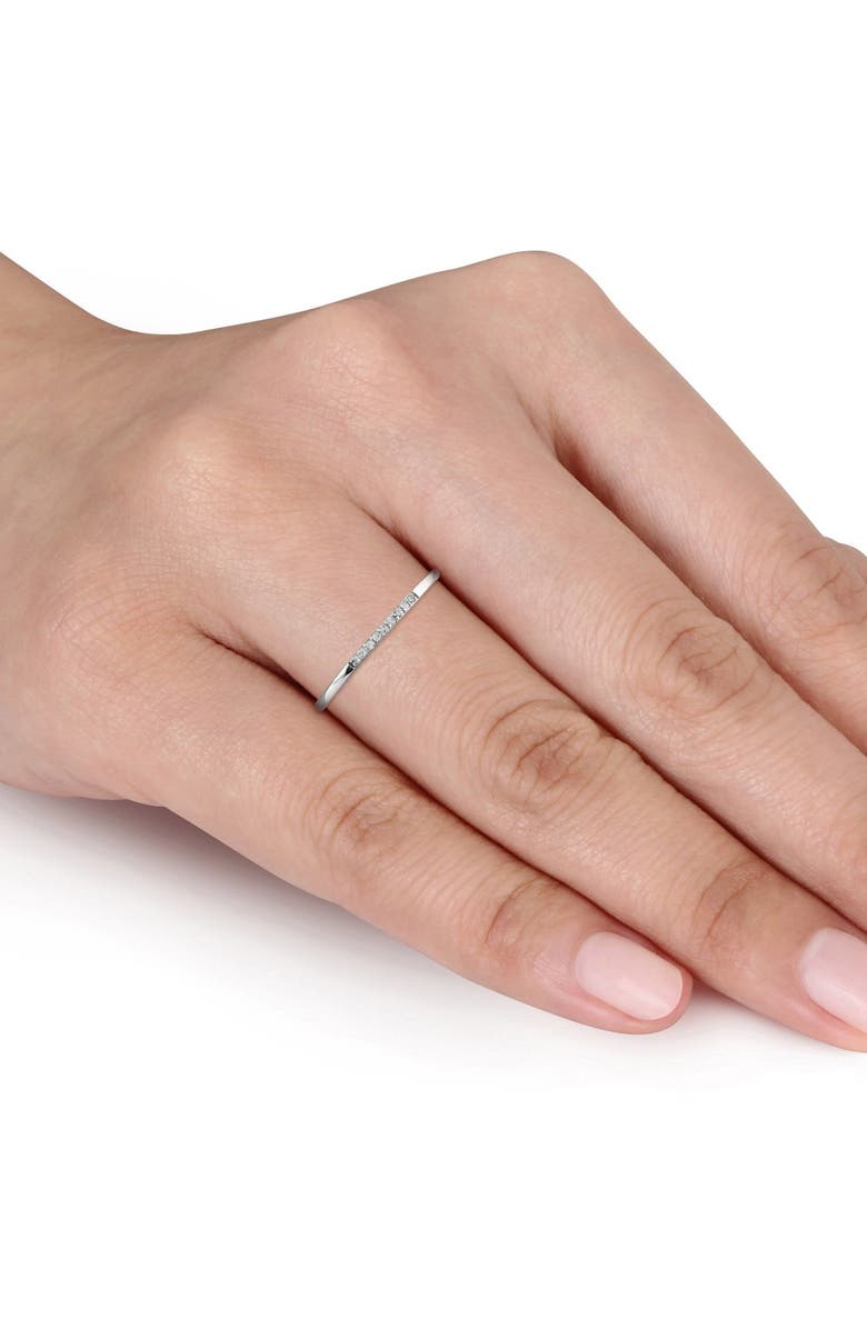 DELMAR 10K White Gold Slim Diamond Ring - 0.04 ctw, Alternate, color,