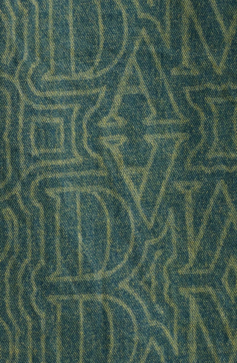 CRIMINAL DAMAGE Berkeley Monogram Short Sleeve Cotton Denim Button-Up Shirt, Alternate, color, Dirty Blue