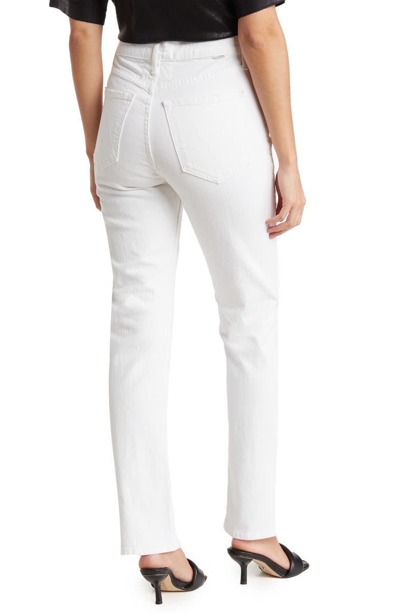 MOTHER High Waist Rider Skimp White Denim Jeans, Alternate, color, 