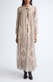 Zimmermann Ascent Print Long Sleeve Silk Maxi Dress