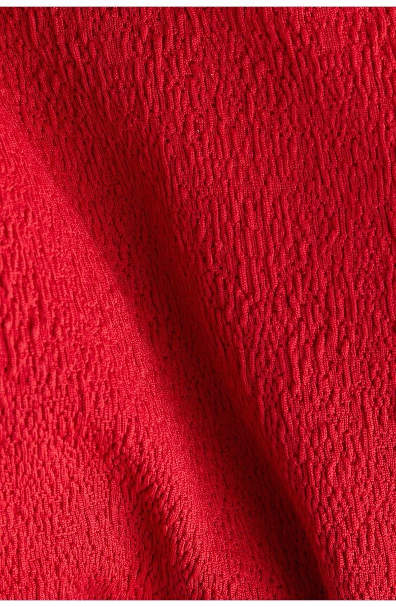 H&M Padded-cup High Leg One-shoulder Swimsuit, Alternate, color, Red