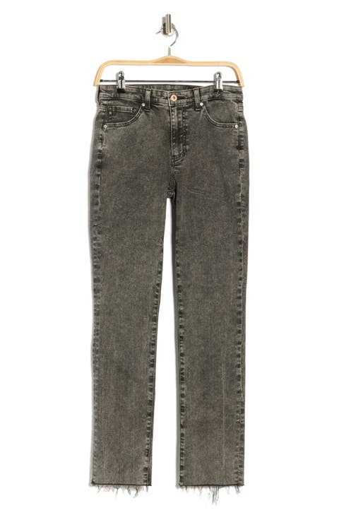 Mari High Waist Raw Hem Ankle Skinny Jeans