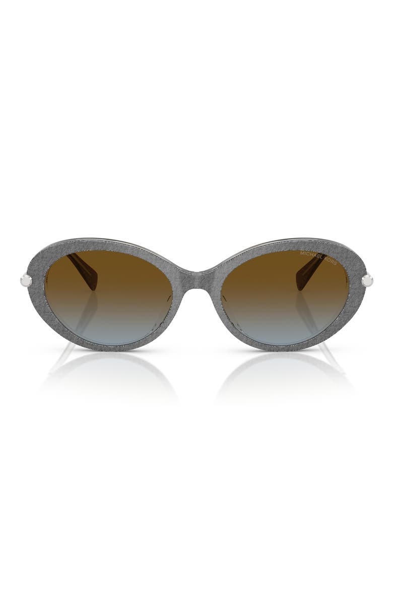 53mm Gradient Oval Sunglasses, Main, color, GREY DENIM / BROWN BLUE