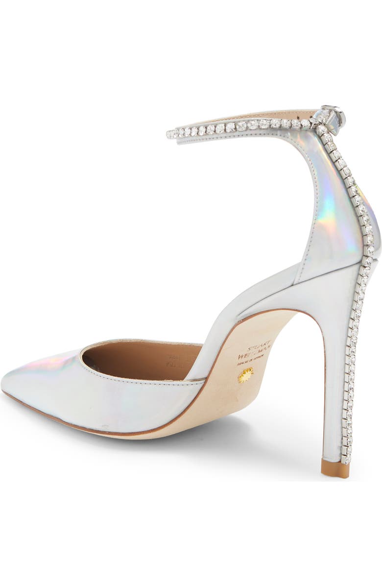 Stuart Weitzman Glam 100 Strap Pump, Alternate, color, Silver/ Clear