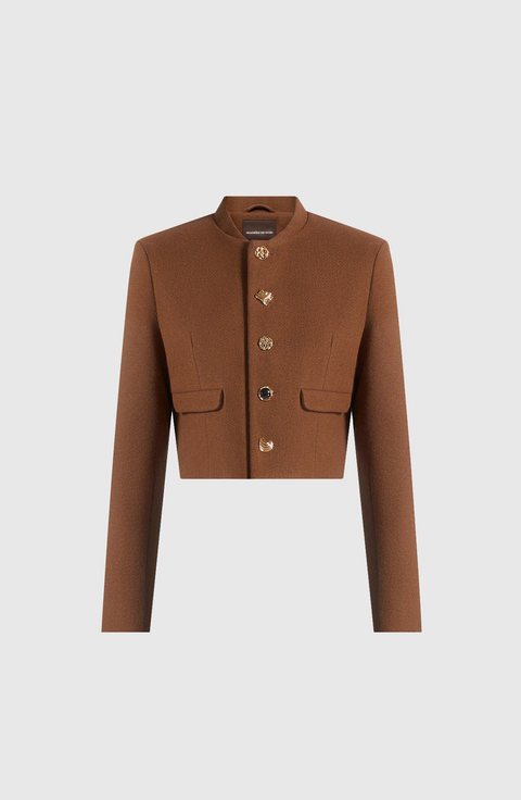 Evana Structured Wool Jacket With Mixed Buttons