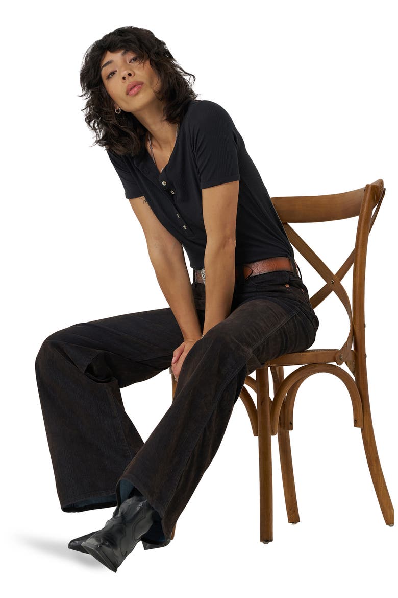 Worldwide Mid Rise Wide Leg Jeans, Alternate, color, MOLE