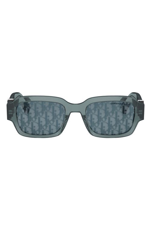 Dior Oblique S2i 52mm Rectangular Sunglasses In Green