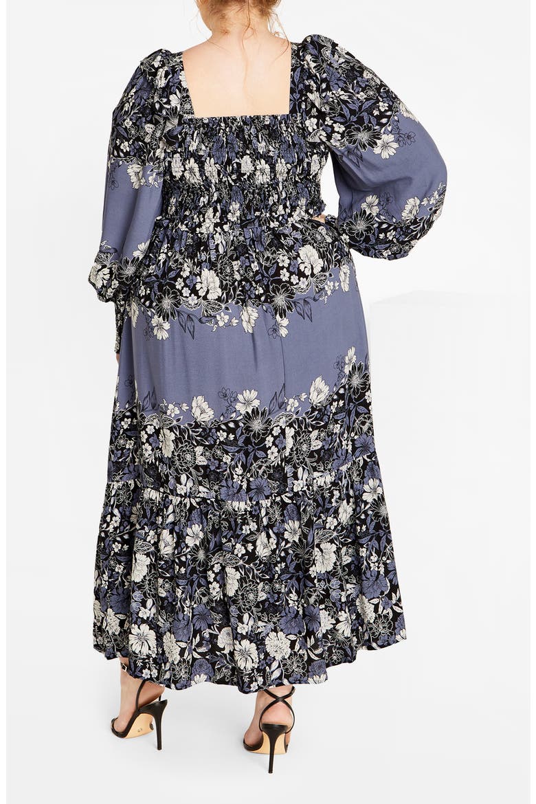 Hattie Floral Print Long Sleeve Maxi Dress, Alternate, color, NAVY FLORAL