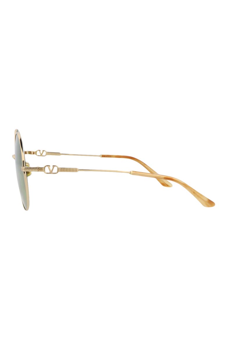 57mm Round Sunglasses, Alternate, color, GOLD GOLD GREEN