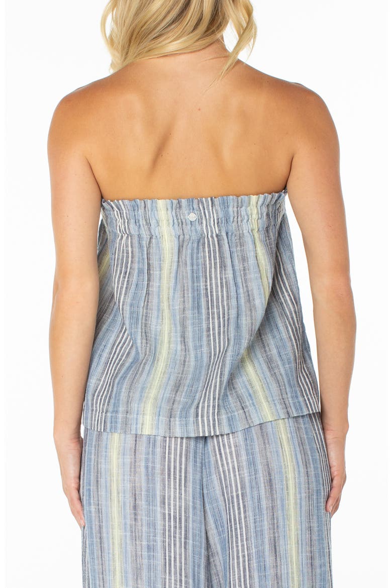 Offshore Stripe Strapless Cotton Top, Alternate, color, MOOD INDIG